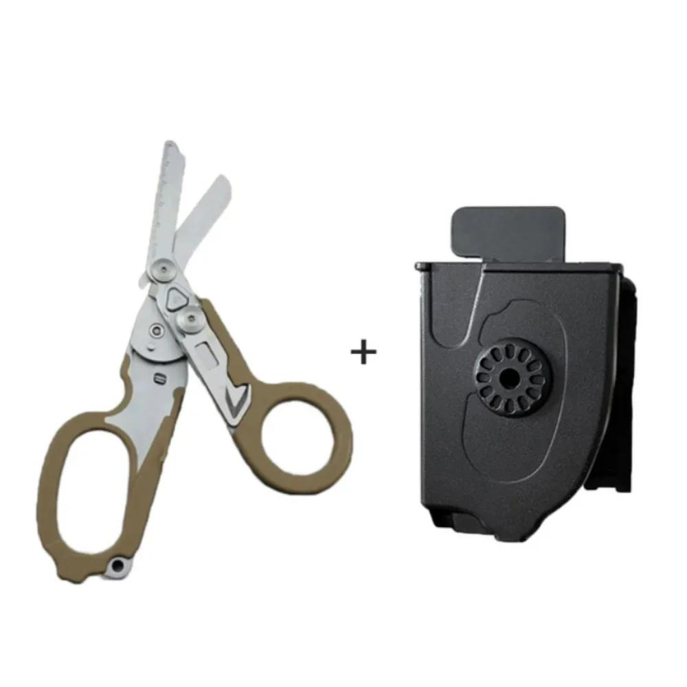 Multifunctional Folding Trauma Scissors Emergency Scissors with Cutter and Glass Breaker for Outdoor Camping Rescue Tools