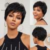 Blcak Wig Short Bob Wig Synthetic Natural Pixie Cut Hair Wigs Daily Party Use For Women Heat Resistant Fiber