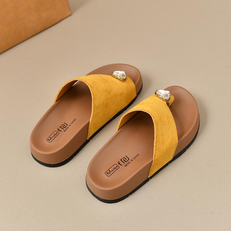 Модные женские балетки шлепанцы сандалии с кристаллами и зажимом для пальцев новые модные туфли от дизайнера 2025 летние повседневные шлепанцы с открытым носком женские сандалии