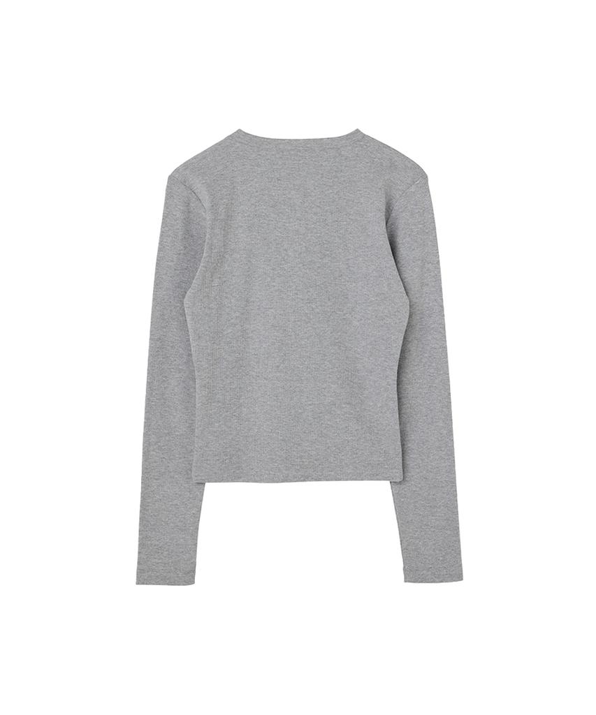 DANGLEDROP Dgdp Square Logo Slim Fit Long Sleeve_Melange Grey