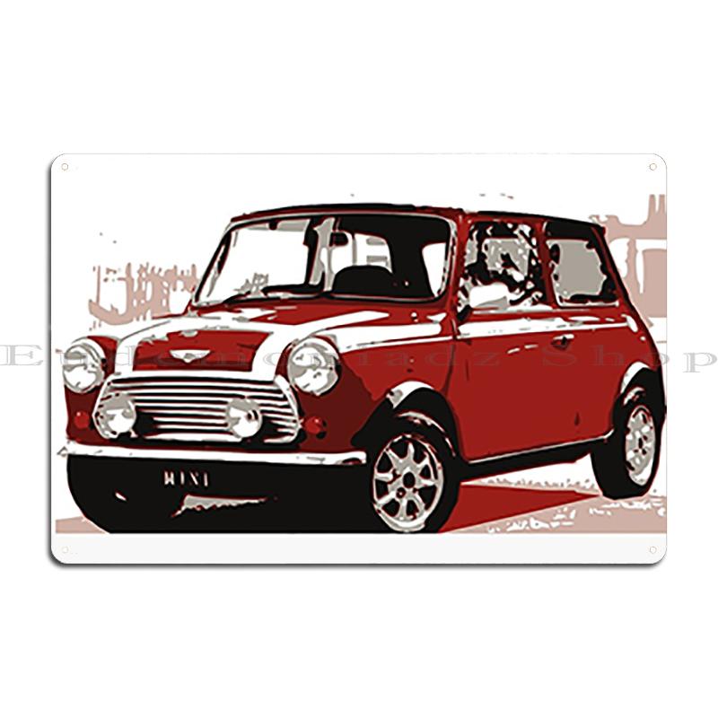 Austin Mini Rallye Seven N8 Классический британский утилитарный автомобиль с Юнион Джеком снизу Металлический гаражный клубный бар Ретро жестяной знак Постеры