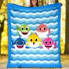 Shark Theme Printed Blanket Perfect For Couch Bed Travel Outdoor Use Machine Washable Cozy Durable