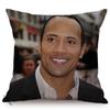The Rock Face Dwayne Portrait Sofa Cushion Cover American Actor Johnson Pattern Decorative Cotton Linen Throw Pillow Case