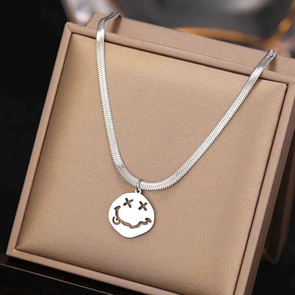 Ожерелья из нержавеющей стали с подвесками в виде змеи и елочки, готические винтажные подвески в виде дерева удачи для женщин