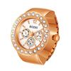 JEWELRYWE Ring Ring Watch Installation Ring Watch Time Check Decoration Clock Fashion Large Number Dial Ring Watch Couple Rose Gold Women's
