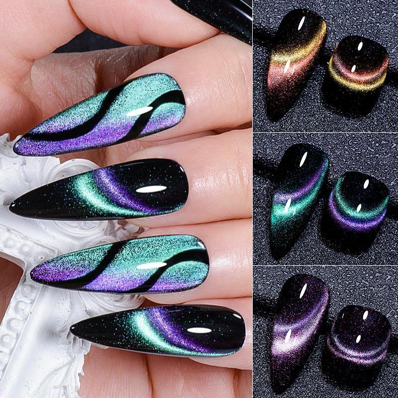 MEET ACROSS 7 мл магнитный гель-лак для ногтей «кошачий глаз» полуперманентный динамический блестящий светоотражающий гель для ногтей замачиваемый УФ-гель лак для дизайна ногтей