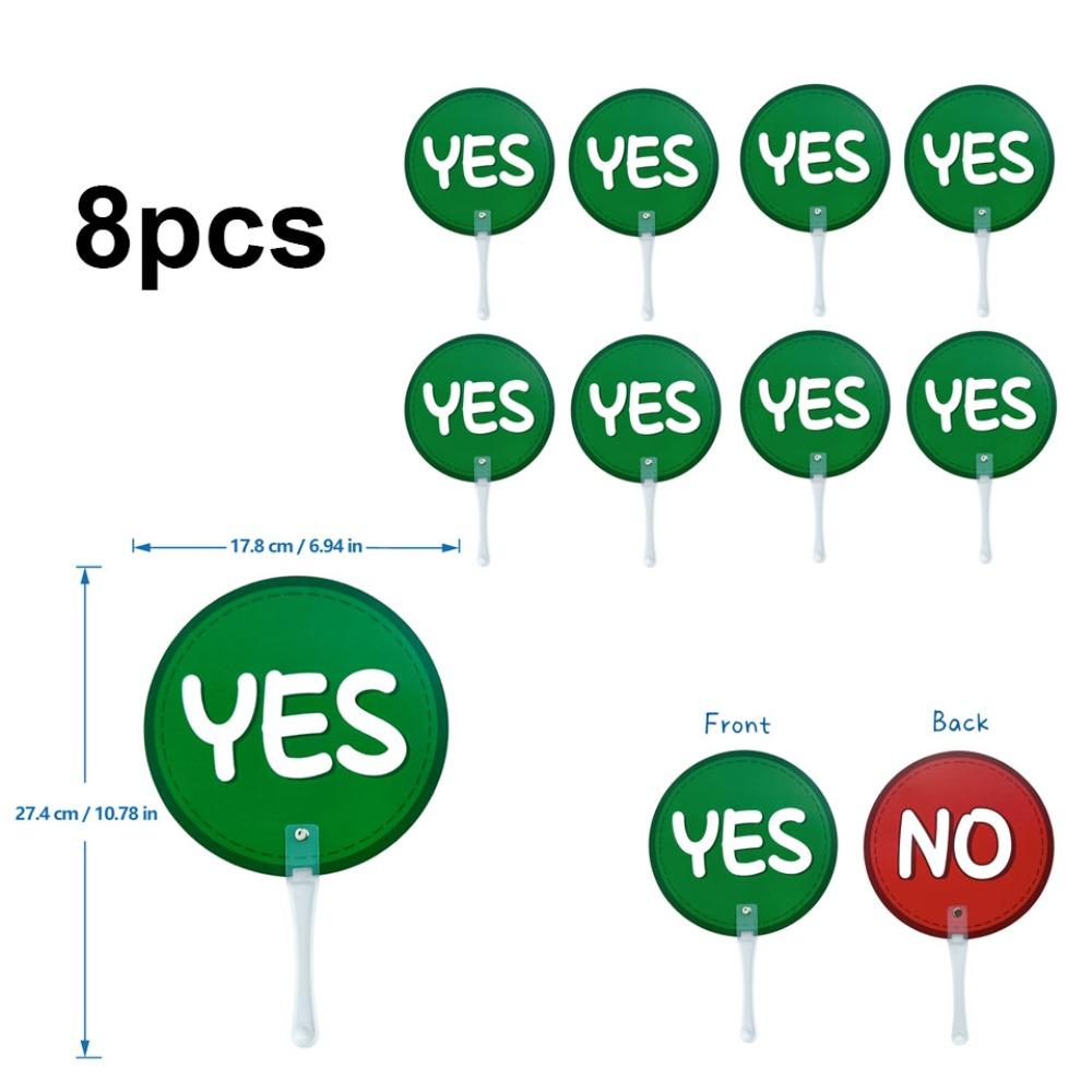 8pcs Expression Judges' Cards Yes/No Hold Up The Sign Hand Held Response Card Party Game