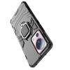 Xiaomi 13 Lite Ring Armor Case - Rugged Black Cover with Magnetic Ring Holder
