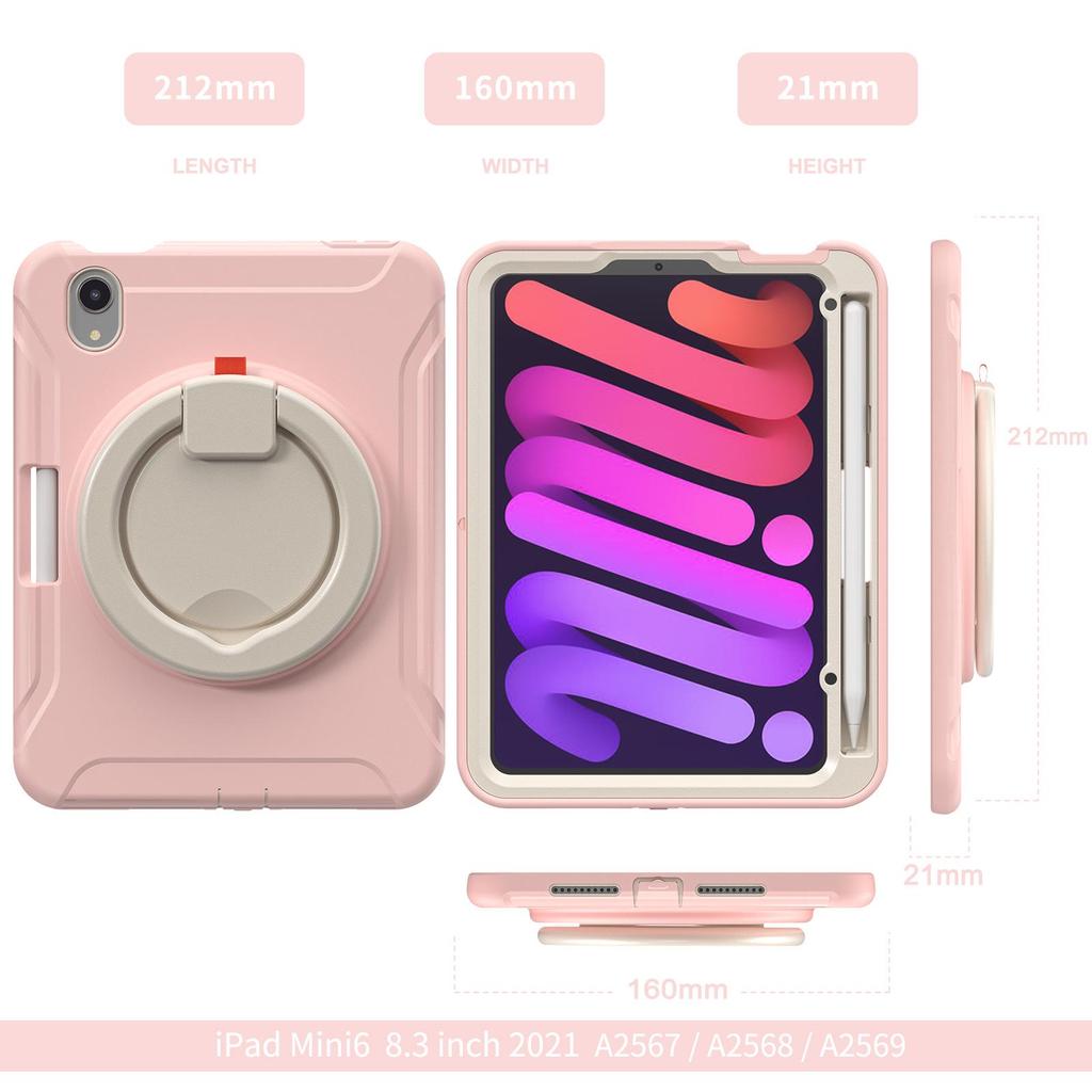 Защитный чехол для iPad Mini 6 с вращающейся подставкой и большой ручкой