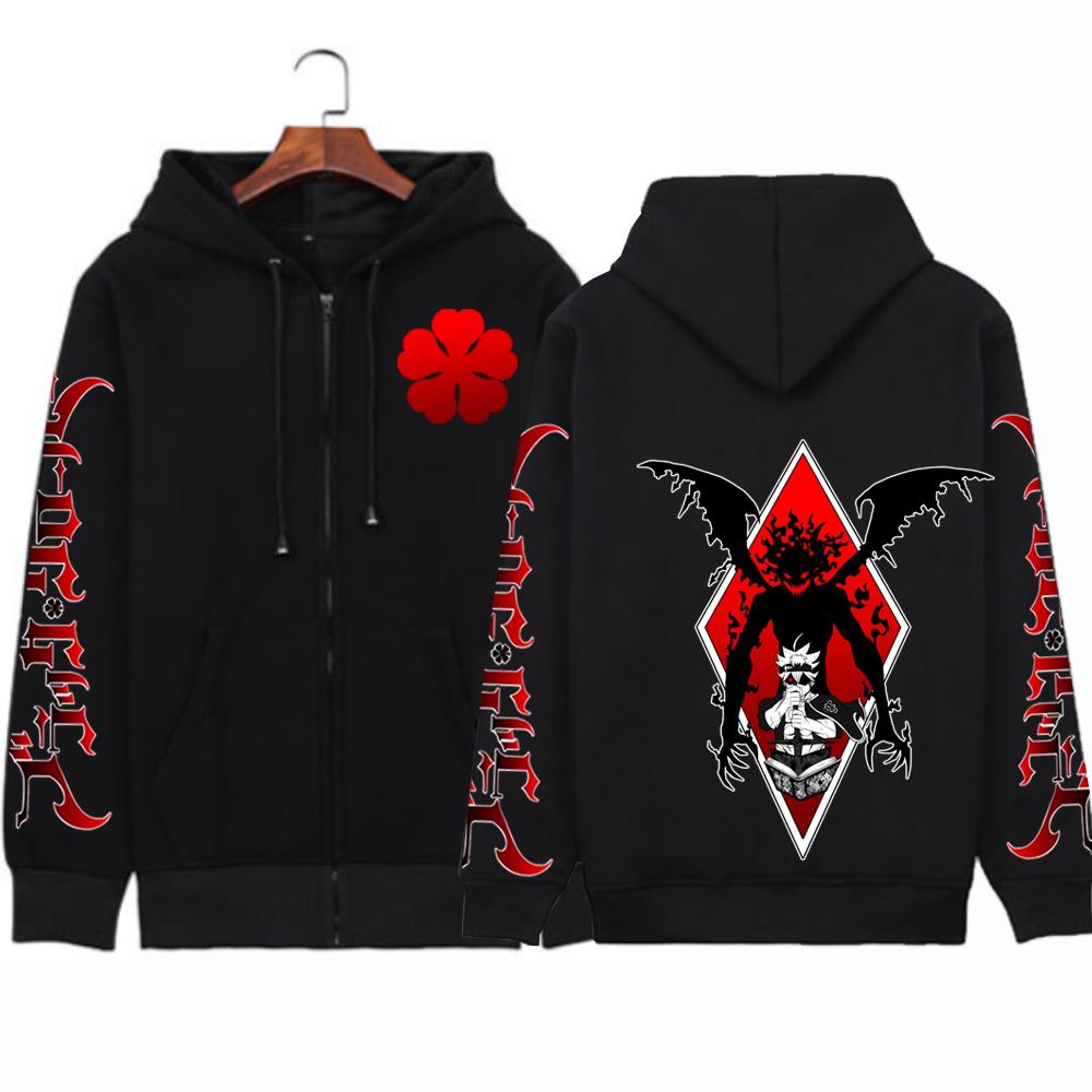 Anime Black Clover Asta Autumn Zipper Hoodies Coat Japanese Long Sleeve Gift Unisex Fashion Street Style Cartoon Hooded