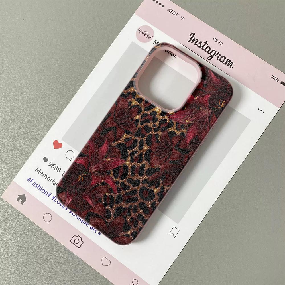 Sexy leopard print flowers Phone Case Suitable For IPhone 17 Pro Max Air 16 15 Plus 14 13 12 11 Case Cover For IPhone 16 Plus