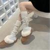 Balletcore Ribbon Tie-Up Ribbed Socks, Sparkly Lurex Knee High Slouch Socks with Bow Detail for Women Girls Y2K Lolita Fashion