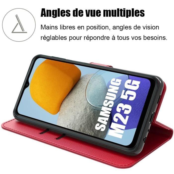 Чехол для Samsung Galaxy M23 5G Магнитная застежка Эффект кожи Стильный Красный