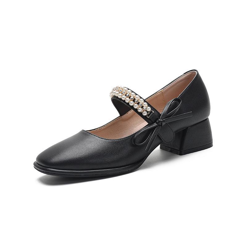 Leather Flat for Huizhou Women's Shoes Grape Mother Same High Heels Women's Spring New Mary Jane Shoes Children