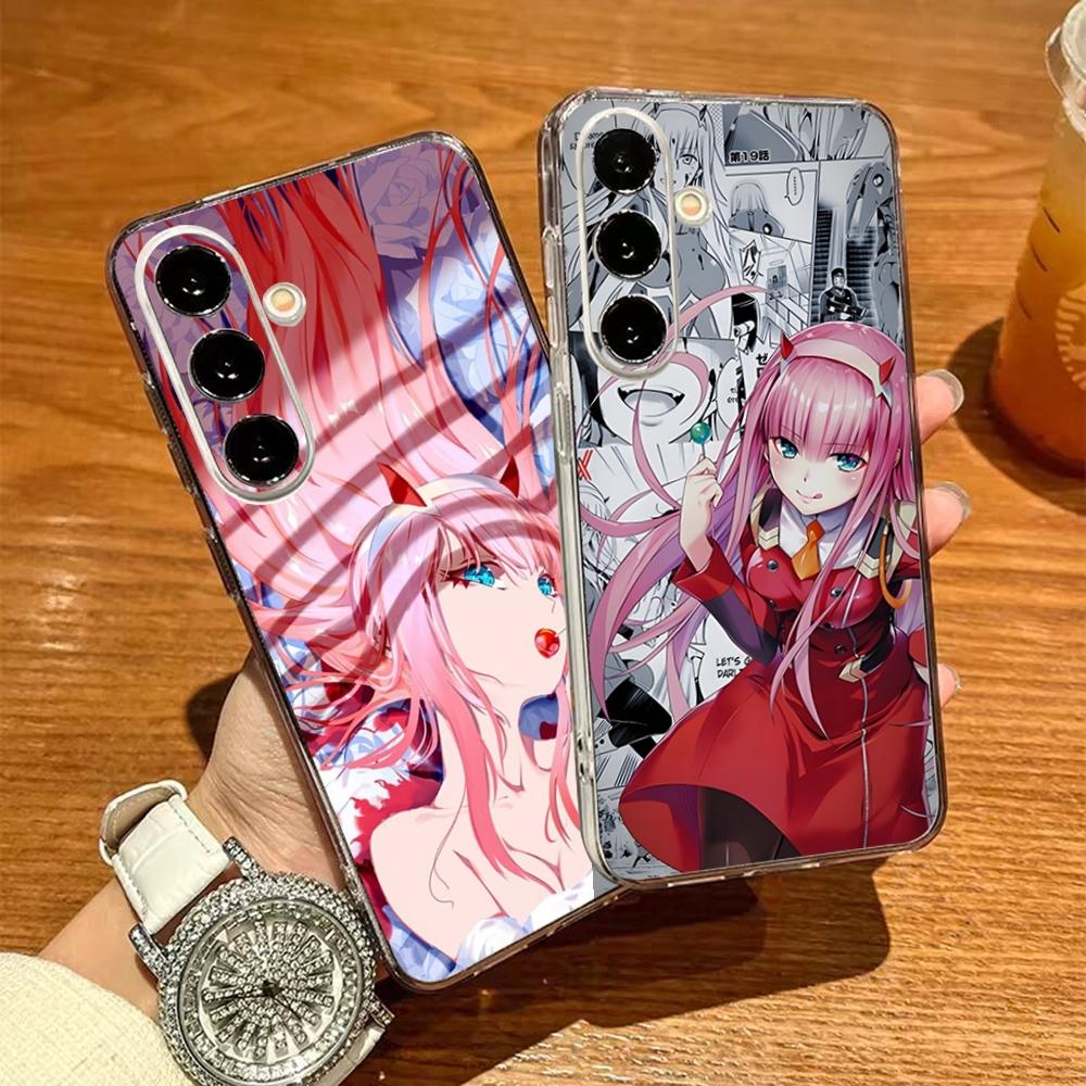 Чехол для телефона с изображением Аниме Zero Two Darling In The FranXX Для Samsung S26 S25 S24 Ultra S23 Fe S22 S20 S21 Plus Plus 5G Fe Прозрачный Чехол