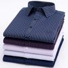 Striped Men Shirts Long Sleeve Regular Fit Classical Male Casual Shirt with Front Pocket