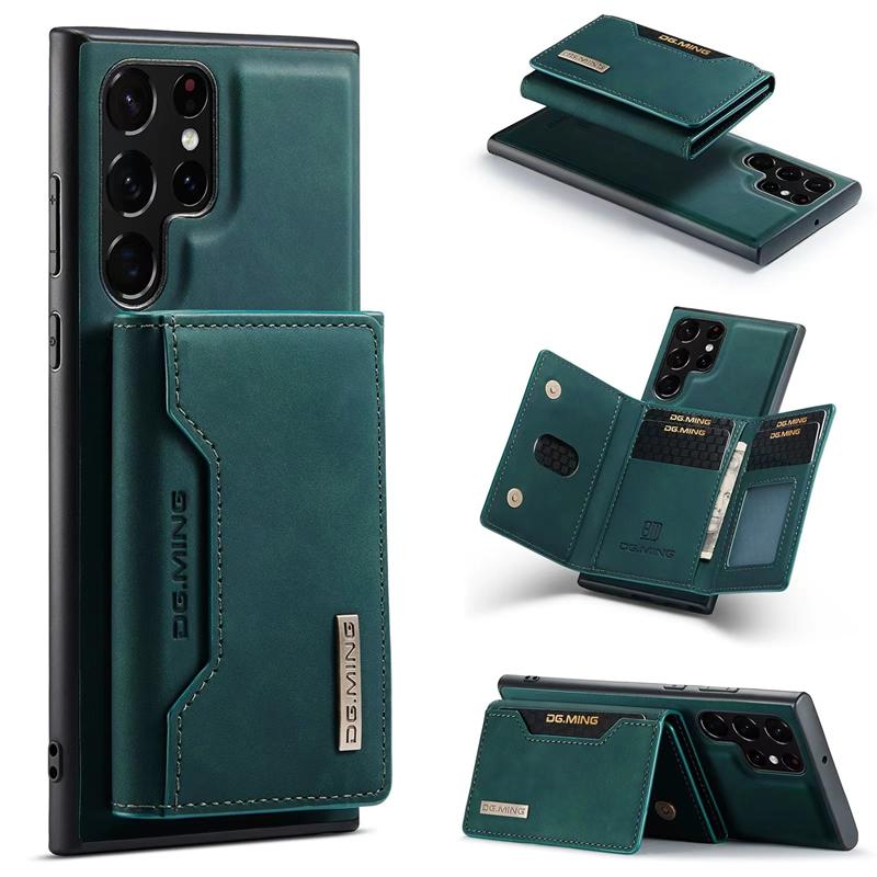 M2 для Samsung S24 Ultra Magnetic Suspension Card Holder Защитный кожаный чехол S23 Ultra Два в одном Раздельный чехол для мобильного телефона