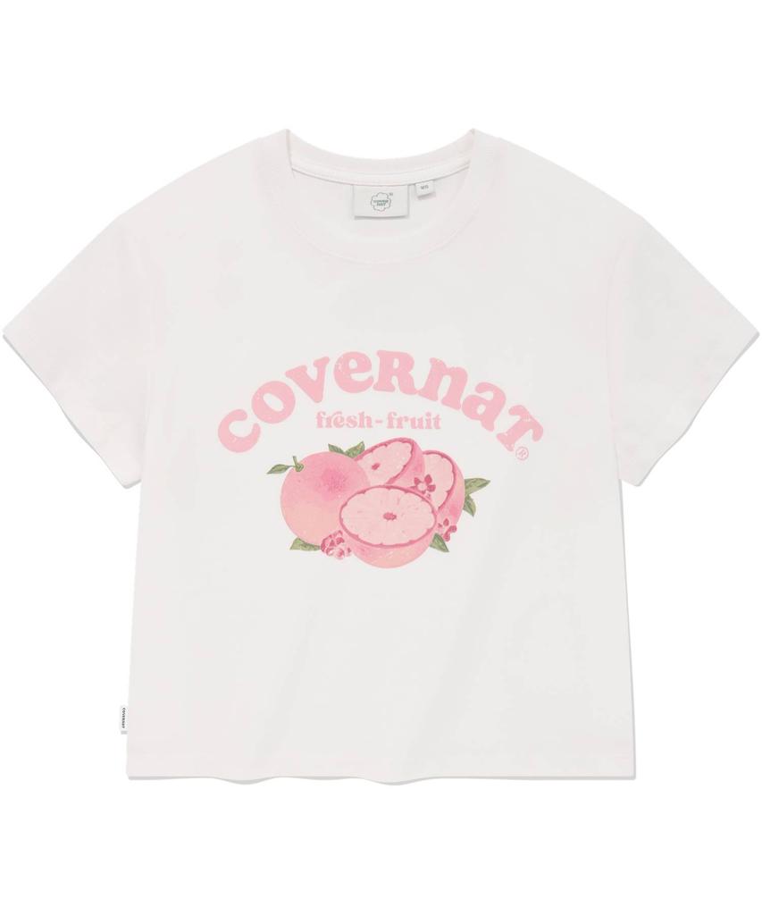 COVERNAT WOMAN Crop Fruit T-Shirt White