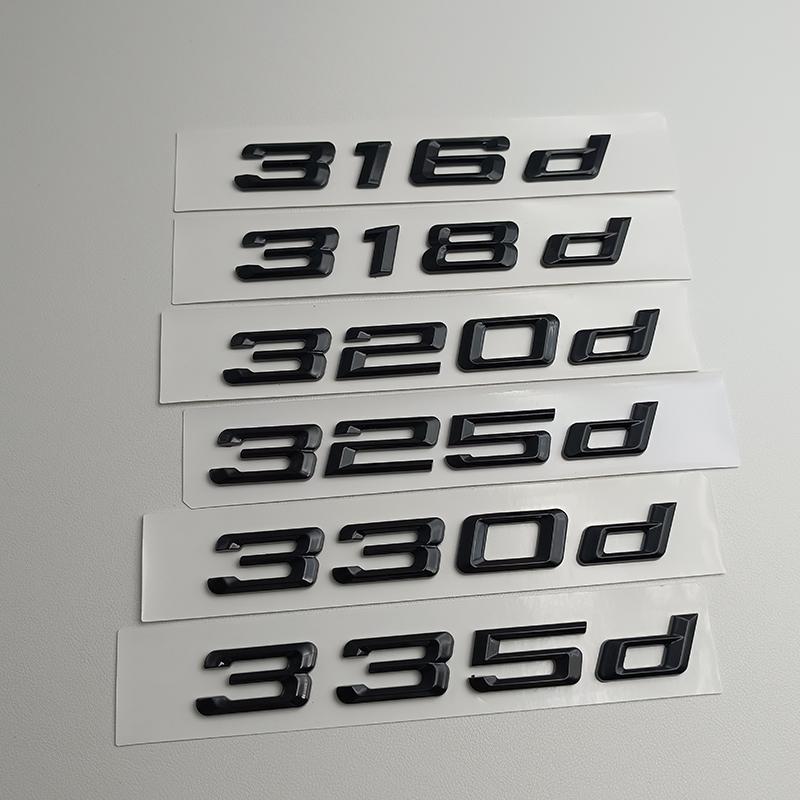 3D Черный ABS Логотип 318d 316d 325d 330d 320d Буквы Значка Наклейка на Автомобиль Значок на Задний Багажник Для E90 E46 E91 E92 E93 F30 Аксессуары