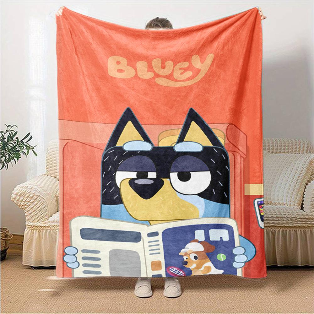 Bluey Theme Printed Blanket - Perfect for Couch, Bed, Travel & Outdoor Use | Machine Washable, Cozy & Durable.