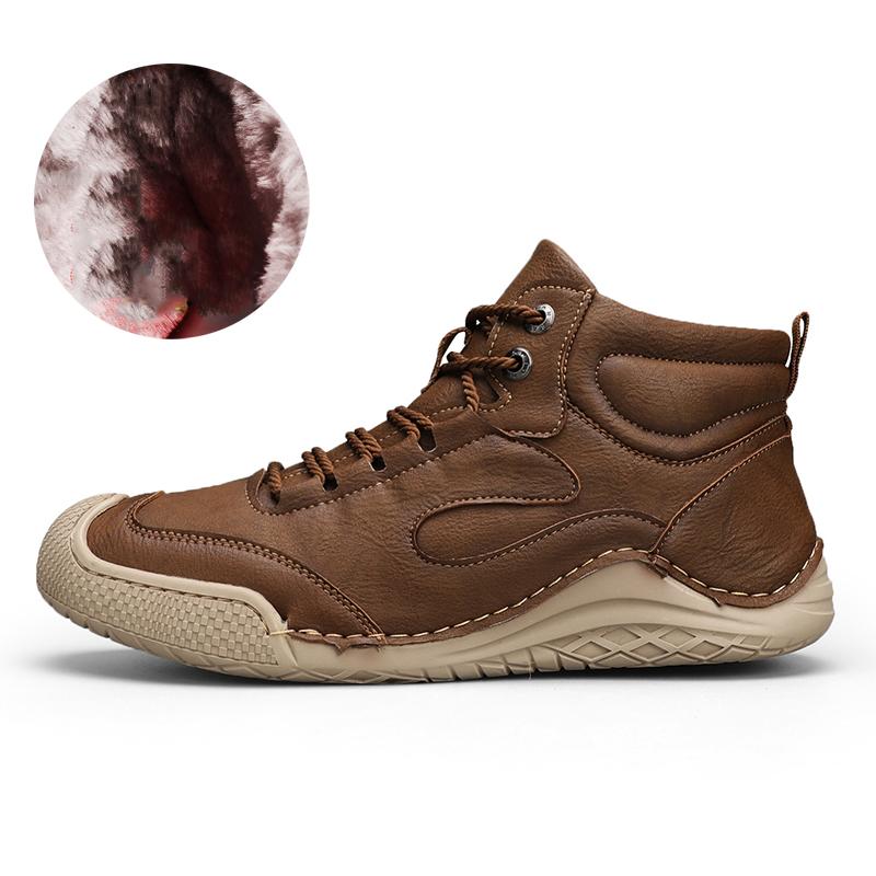 Кожаные мужские ботинки ручной работы, повседневная кожаная обувь из натуральной кожи, мужские ботильоны