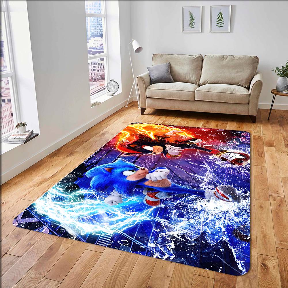 Коврик для ванной Соник Еж Противоскользящий Впитывающий воду Длинный Полосатый Коврик Подушка Коврик для спальни Декор для отеля