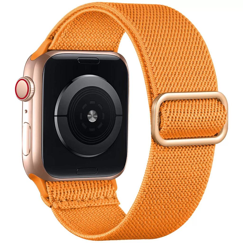 Плетеный нейлоновый эластичный ремешок для Apple Watch с регулируемой пряжкой-слайдером