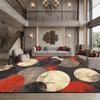 Retro Color Block Splicing Style Living Room Rug Decoration Home Easy Clean Fluffy Carpet Non-slip Short Velvet Large Floor Mats
