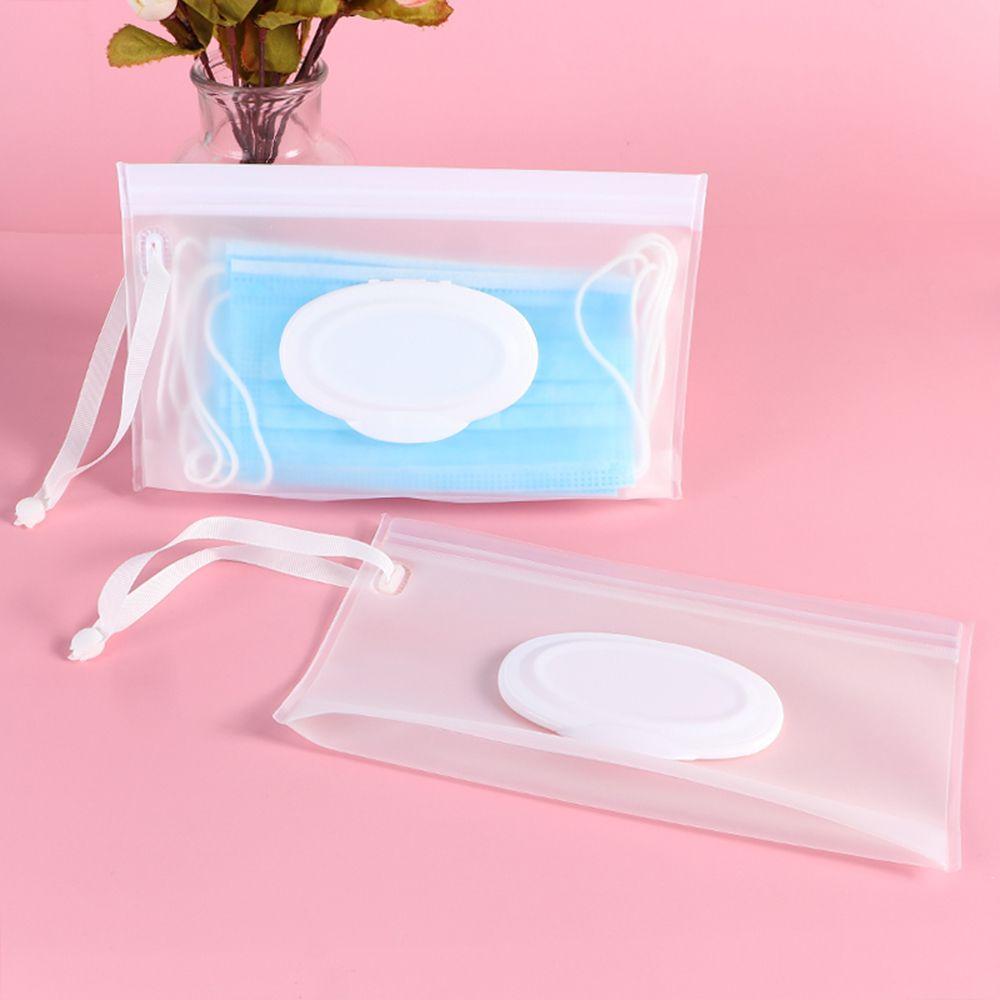 Easy-carry Snap Strap Cleaning Wet Wipes Bag Mask Case Cosmetic Container Napkin Storage Pouch
