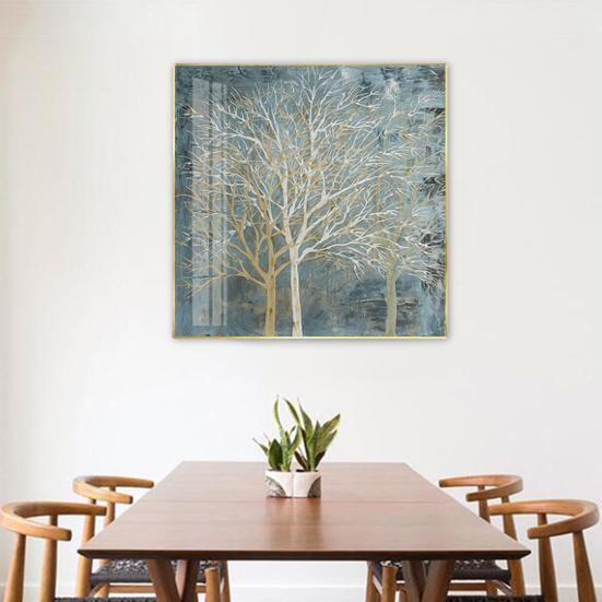 Декоративные картины Сине-белое дерево Современные абстрактные легко повесить клейкие картины Украшения для стен
