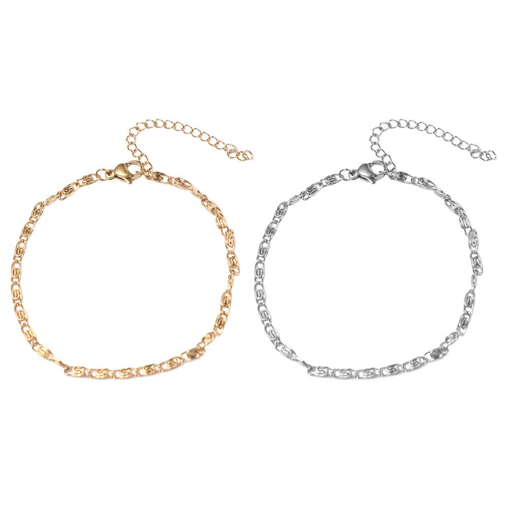 Paper Clip Hands Jewelry Thin Gold Bracelets Women Fashion Stainless Steel Bracelet Gift