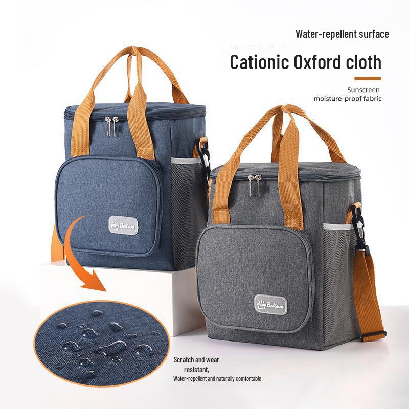 Dual-Layer Insulated Lunch Bag: Thickened Design for Office or Student Use