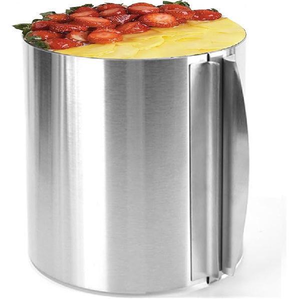 Cake Mold High 5.9 Inch- Cake Ring Adjustable Round Diameter 6 to 12 Inch - Stable Stainless Steel Adjustable Baking Rings Bakeware Tool with Precise