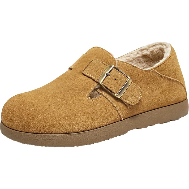 Женские замшевые балетки в стиле Birkenstock с плюшевой подкладкой Bestart