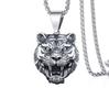 Fashion Retro Domineering Tiger Head Necklace Men'S Pendant Trendy Brand Personalized Hip Hop Simple Sweater Chain