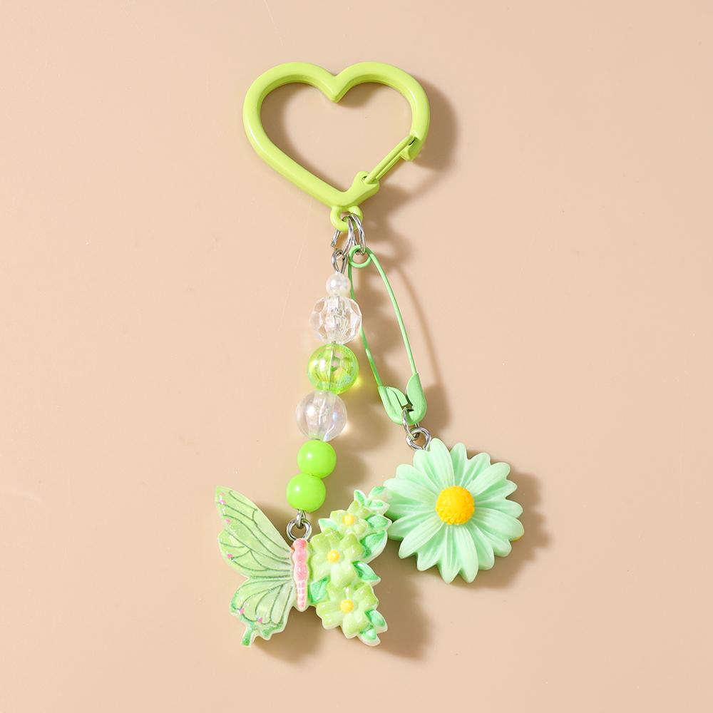 Cute Resin Butterfly keychain Women Girls Flower Key Ring Pendant for Handbag Charms DIY Key Chain Jewelry Gifts