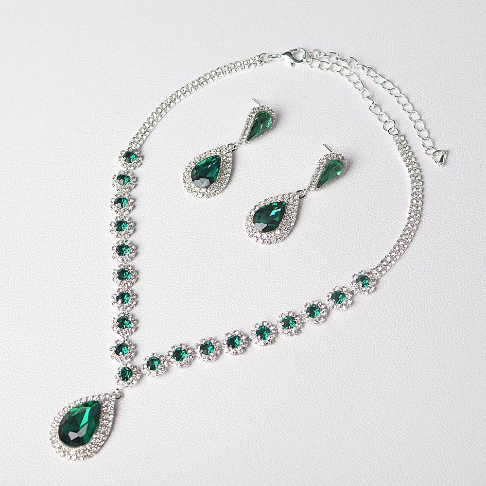 Геометрическое хрустальное ожерелье-капля воды и набор украшений