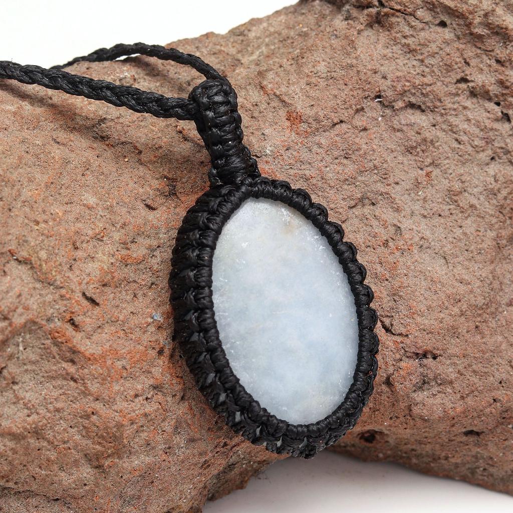 Ювелирные изделия ручной работы Owyhee Blue Opal Macrame Thread Gemstone, ожерелье 20-36''Ad