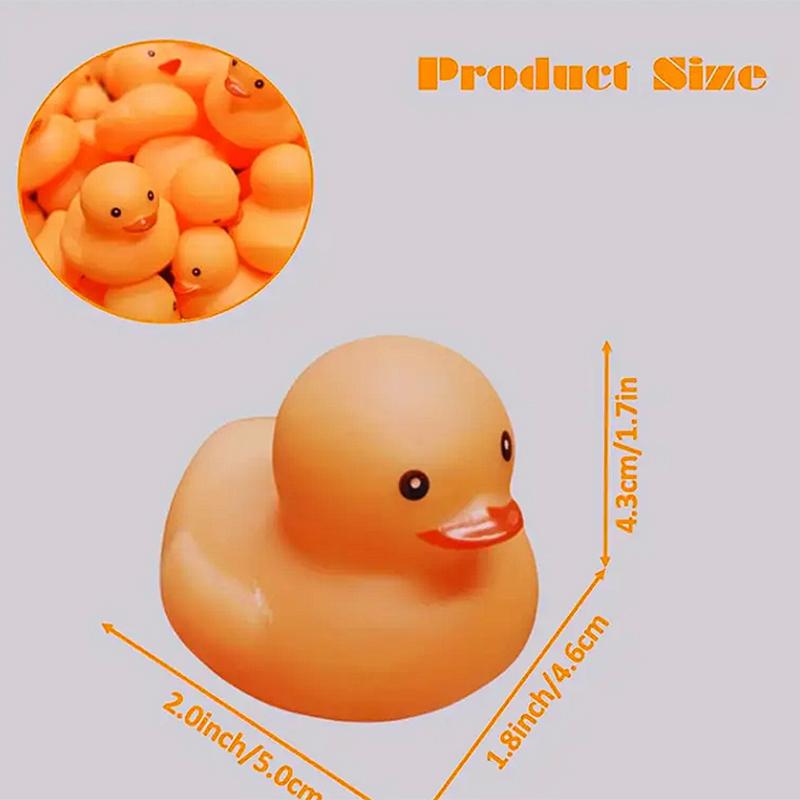 1-100Pcs Orange Rubber Ducks Mini Duck Party Favors Bulk Ducks Summer Pool Floating Toys Rubber Ducks Birthday