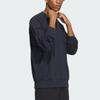 Adidas Свитшот оверсайз на все сезоны с однотонной вышивкой логотипа-буквы, спортивный пуловер с круглым вырезом, мужской свитшот Legendary-Ink-Blue IX6822