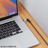 Sanwa Supply USB-Type-C Cable Magnetic Detachable (2m) 540° Rotating Connector PD60W Charging/Data Transfer Nylon Mesh Black KU-CCP60MG20BK