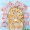 8Pcs Cartoon Easter Bunny Cookie Mould Cute Rabbit Chick Eggs Animal Pattern Biscuit Cutter Cake Decorating Tools Baking Molds