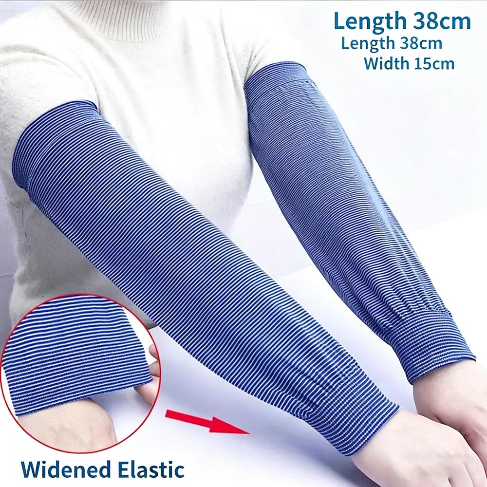 Extra Long Sun Protection Arm Sleeves Stain Resistant Breathable Cotton Arm Covers for Outdoor Sports,Work,Cooking Daily Use 1