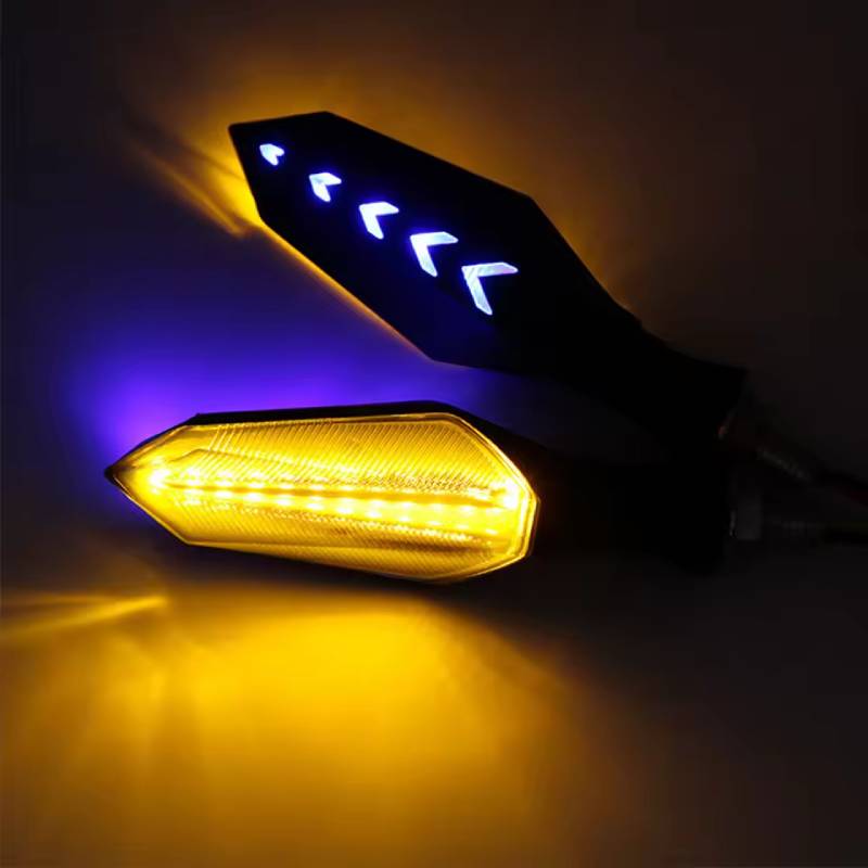 A Pair Universal Motorcycle LED Turn Signal Light Amber Lamp Indicator Blinker Flowing Flashing Light Waterproof Motor Scooter