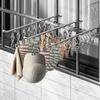 8/10 Clips Socks Drying Rack Stainless Steel Laundry Hanger Durable Clothes Hanger  Indoor