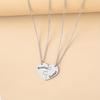 1 Set New Brother Sister Two Siblings Peach Heart Puzzle Necklace Stainless Steel Material Love Pendant Gift For Siblings Jewelry