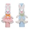 2-piece 3D rabbit handle covers for Easter. Cute cartoon design fits fridge, microwave, oven and dishwasher as lovely kitchen decor.
