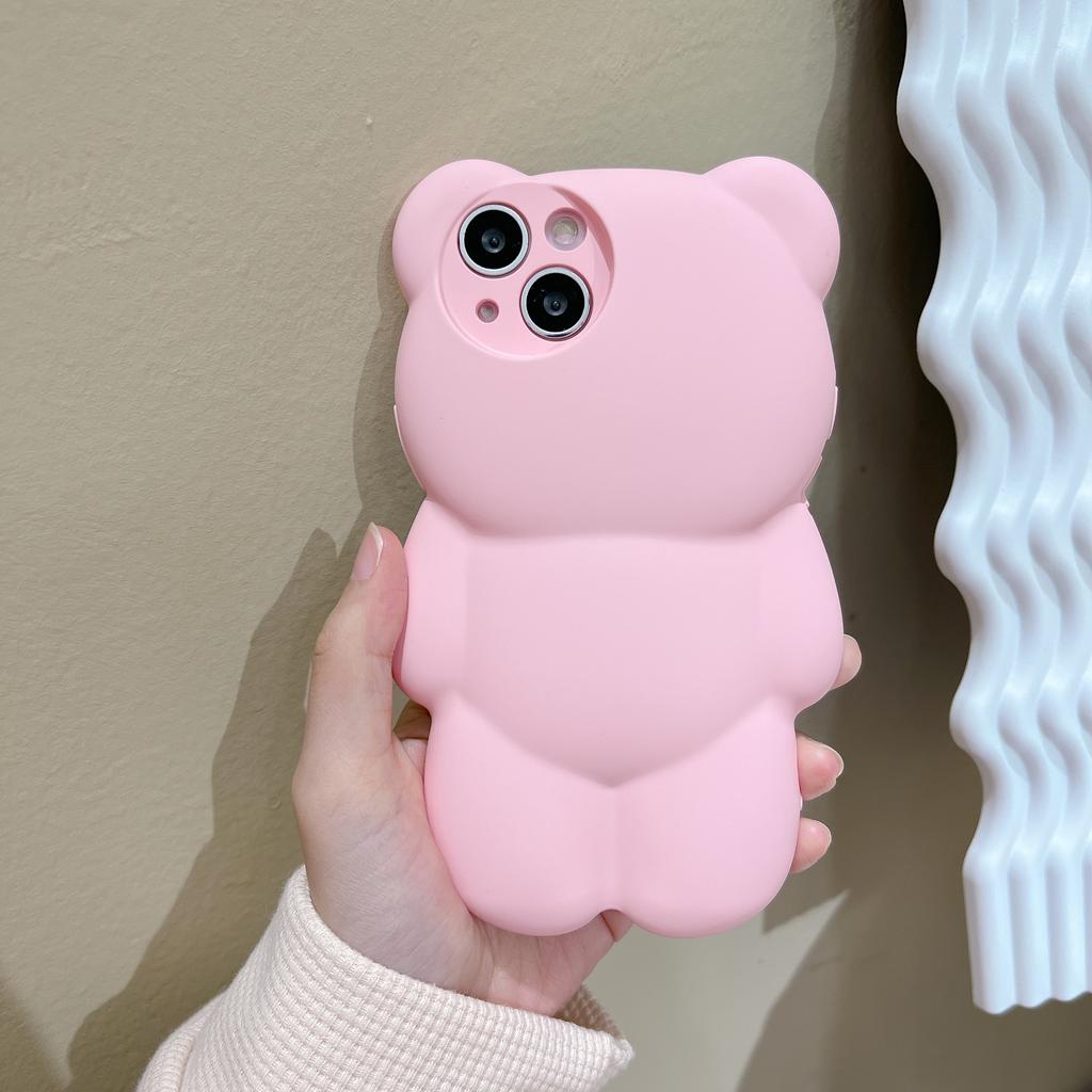 Противоударный чехол для телефона Ins с мультяшным 3d медведем для Iphone 13 11 12 Pro Max Xs Max Xr X Xs, силиконовая защита линз, мягкая задняя крышка