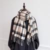 Роскошный зимний клетчатый шарф для женщин и мужчин, шарфы из кашемира в британском стиле с кисточками, Рождественская женская зимняя теплая одежда