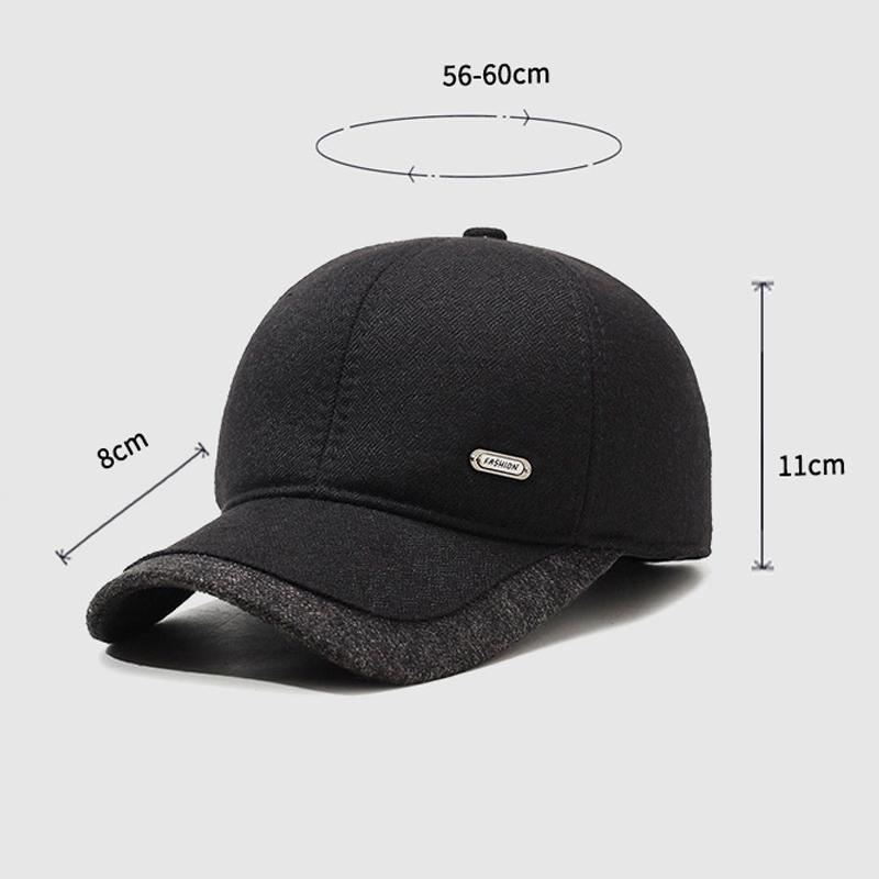 Кепка для мужчин среднего возраста, осенне-зимняя бейсбольная кепка, теплая бархатная кепка для защиты ушей, кепка для папы